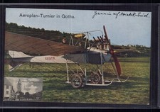 Beleg mit Flugpost Gotha 1912 Marke + Jeannin auf Aviatik Eindecker