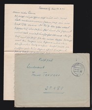 Tarnowitz FP.-Brief Text 14.4.1942 an Marine-Artillerie-Abt. 505 Molde Norwegen
