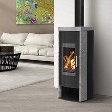 Kaminofen wasserführend Schmitzker Calera Holzofen Speckstein Schwedenofen 7 kW