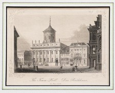 POTSDAM Rathaus Original Stahlstich Payne um 1850