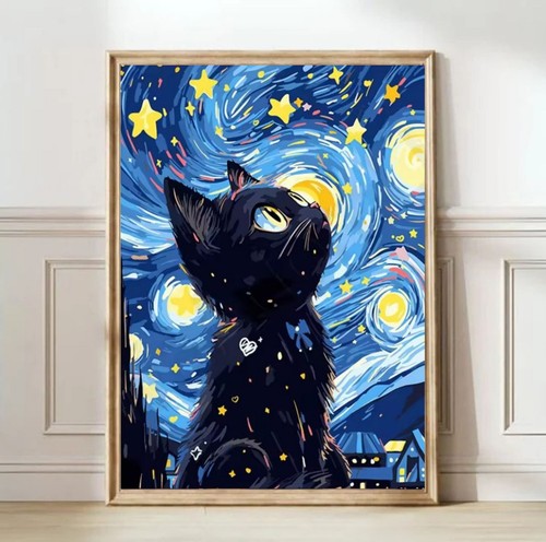 Schwarze katze van gogh - schwarze,