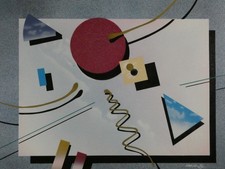 Ölgemälde lockere Komposition Formen signiert Dekoration Büro Praxis 59,5x69,5cm