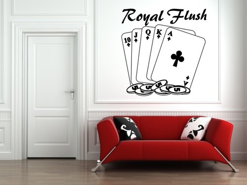 Poker royal flush wandtattoo - royal,