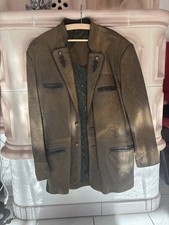 Trachtenjacke Janker Herren Braun Echtleder Gr. 52