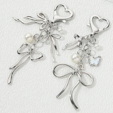 Schmetterling Schlüsselanhänger mit Perle und Emaille für Frauen - Mädchen