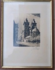 "Josef Steib" original Stich - Ansicht Düsseldorf - handsigniert - gerahmt !-13-