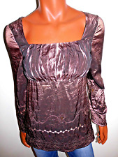 Tolle Tunika Bluse 38 Elegant Festlich Braunrosa Stickerei Pailletten Handmade