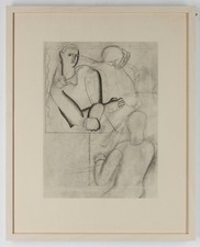 Willi Baumeister, "Sport und Maschine"  Originalgrafik 1929. Aufl. 200, gerahmt