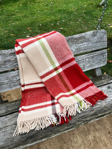 Klippan wolldecke creme rot - klippan,