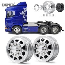 2/4PCS Metall Vorderrad Felgen für 1:14 Tamiya Tractor Truck RC Car
