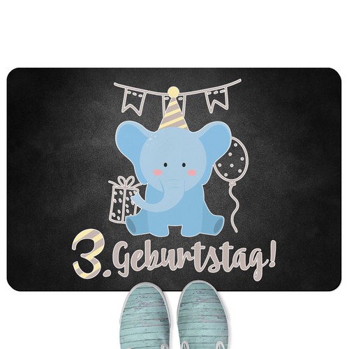Geburtstag blauer elefant - 3.,