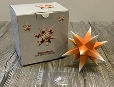 Adventsstern aus dem Erzgebirge Papierstern Orange/Weiß Deko ca. 14cm (L7-F