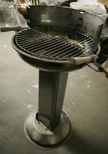 Säulengrill, Edelstahl, Rund, Holzkohlegrill