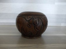 2 X Holzvase Massivholz Vase Rarität gedrechselt und geschnitzt H6,50 cm