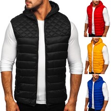 Weste Bodywarmer Übergangs Steppweste Kapuze Zip Ärmellos Herren BOLF Unifarben