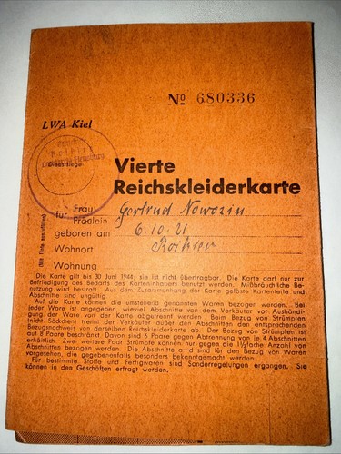 Vierte reichskleiderkarte lwa - reichskleiderkarte,
