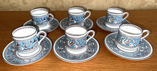 Wedgwood FLORENTINE Bone China 12 x Stück Espresso Kaffeetasse & Untertasse Set