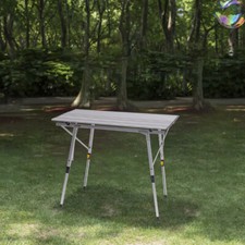 Campingtisch Klapptisch aus Alu Gartentisch Balkontisch Höhenverstellbar #2114