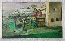 D. Wroblewska 1997 Ölmalerei 33x20cm Stadtlandschaft Polen