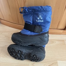 Kamik Jungen Winterstiefel Gr. 25-26-gefüttert - schwarz/blau - guter Zustand