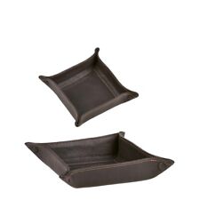 Taschenleerer Leder Ablageschale Lederschale Sonnenleder mocca braun