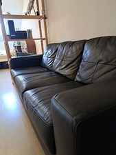 sofa 3 sitzer leder schwarz