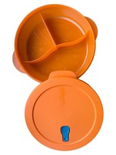 Tupperware Kinderteller Teller Orange Praktisch mit Deckel 28 cm