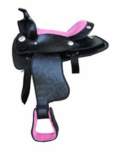 Westernsattel für Kinder schwarz/pink Pony Shetty 12 Zoll /B-Wahl