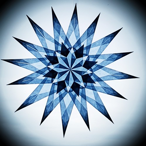 Fensterstern blau