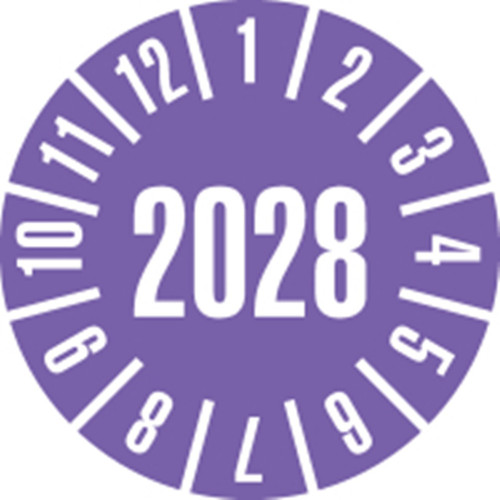Prüfplakette 2028 violett - prüfplakette,
