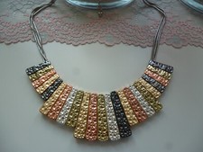 Collier, Statementkette, tricolor, 45tcm+5cm, Schlangenkette, TOP!