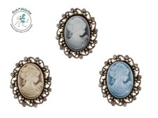 Brosche Jugendstil Gemme Frauenkopf Retro Talisman Glücksbringer Geschenkidee