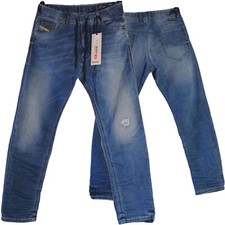 DIESEL Jeans NARROT-NE 0609L Herren W28 Denim Sweat Pants JoggJeans Stretch Blau