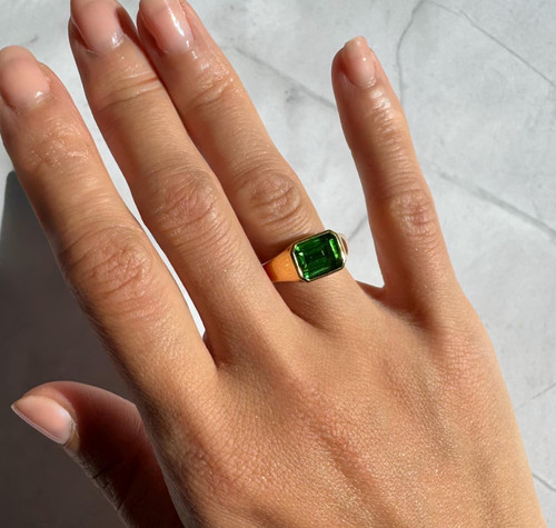 Vintage herren smaragd ring - vintage,