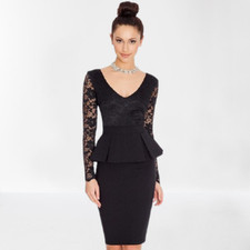  Damen Kleid kurz Etuikleid