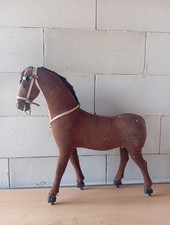Dachbodenfund, Altes Antikes Holzpferd 70 cm, Braun mit Stoff.Nastagie Pferd ?