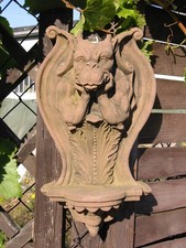 Gargoyle Teelicht Halter im Kopf Haus Garten Wächter Kunst Sandstein Antik H 39