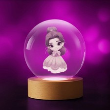 3D-Kristallkugel Schöne und das Biest Bella