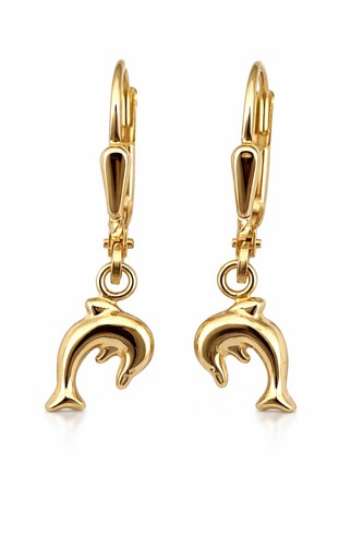 Ohrringe delfin 333 gold - delfin,