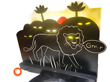 Very rare 1990er IKEA Tischlampe Löwen Grrr.. Nachtlicht  Holz gelb-schwarz Typ