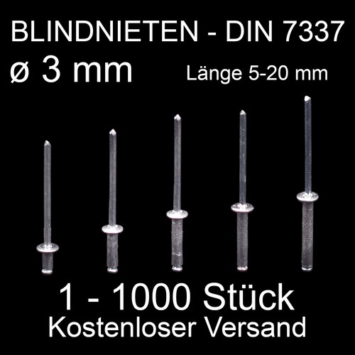 Blindnieten 3 0mm - blindnieten, al/st