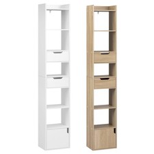 Bücherregal mit 2 Schubladen 1 Tür Bücherschrank Aufbewahrungsregal #3105