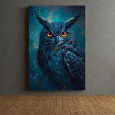 Eule Leinwandbild Dunkel