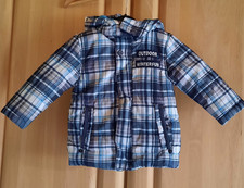 Mädchen oder Jungen - Winterjacke - Größe 86 - blau kariert -