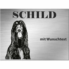 Hund - Schild bedruckt - Wunschtext personalisiert - Edelstahl Look