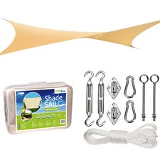 Gartensegel UV-Schutz 5m quadratisch creme GreenBlue Polyester