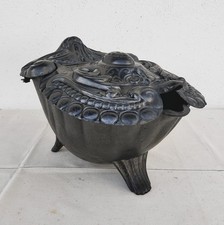 Wunderschöner antiker Gusseisen Kohlenfrosch, Kohlenkasten aus Frankreich.