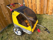 Fahrrad-Anhänger für 2 Kinder, Gelb, Aluwanne