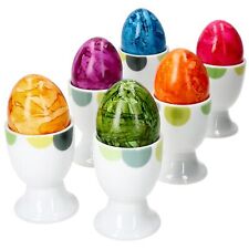 6x Rondo Eierbecher Kreise Eierhalter Eierständer Porzellan Easter Egg Ostern