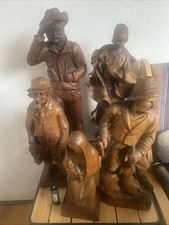 Großes Konvolut handgeschnitzte Holzfiguren | 5 Stück | 28–60 cm  | Massivholz